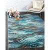 Unique Loom Sedona Collection Geometric Southwestern Blue Area Rug (5'