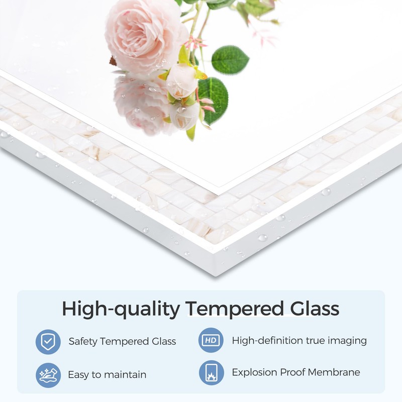 Tanmicoshomy 24 x 36Inch Rectangle Wall Mirror, Natural Shell Framed