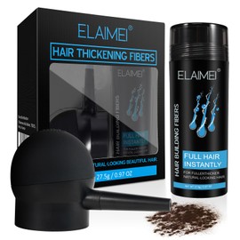 Roseflower 1pcs Hair Fibers for Thinning Hair, Undetectable Natural Hair Thickening Fibers, Hair Building Fibers for Women and Men, Thicker Fuller Hair Conceals Hair Loss, Dark Brown 27.5g