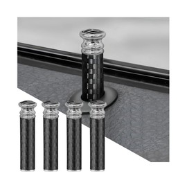 KHGUZ 4PCS American Flag Car Door Lock Knobs, Carbon Fiber Metal Vehicle Door Lock Pin Covers, Auto Door Bolt Pull Pin Decorative Modification Accessories Universal for SUV, Truck, RV (Black/Flag)