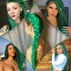 Umylar Green Braiding Hair Extensions 32 '' Pre stretched Braiding
