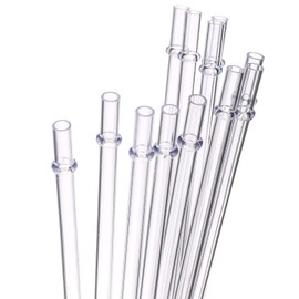 Dakoufish 10 Inch Clear Reusable Thick Plastic Drinking Straws for 16 oz & 30 oz Mason Jar Tumblers,Set of 12 Pcs Straws with Cleaning Brush (10inch, Clear)