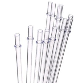 Dakoufish 10 Inch Clear Reusable Thick Plastic Drinking Straws for 16 oz & 30 oz Mason Jar Tumblers,Set of 12 Pcs Straws with Cleaning Brush (10inch, Clear)