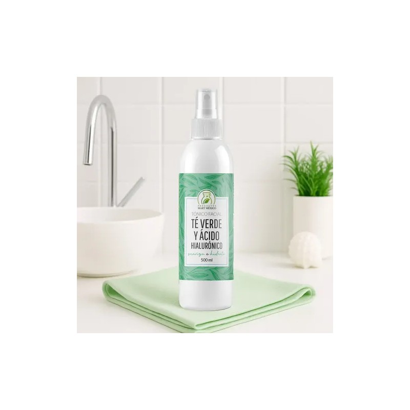 Tónico Facial de Té verde con Ácido Hialurónico Humecta 500ml