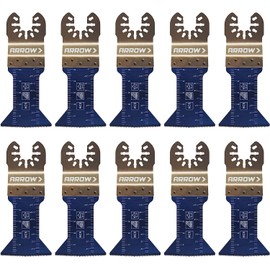 Arrow OSC104-10 Japanese Tooth Tough Curve Wood Oscillating Blade for Hardwood, Wood, PVC, Drywall, Universal, Fits Most Multitools, 1-3/4 Inch, 10-Pack