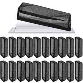 Zonon 20 Pcs Floor Register Trap 4 x 10 Inch Floor Vents Hoods Vent Screen Mesh Floor Vent Filters Screen Vent Mesh Net Trap for Home Air Ventilation Wall Ceiling Household Duct, Black