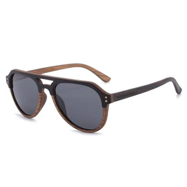 WOODONLY Aviator Wood Polarized Sunglasses - Cool Style Wooden Sun Glasses with Bamboo Case for Men and Women Unique Gifts (walnut)