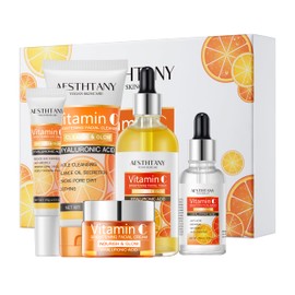 AESTHTANY Vitamin C Skin Care Set Moisturizing Hyaluronic Acid Skin Care Kit 5PCS For Women Beauty Set Gift Set