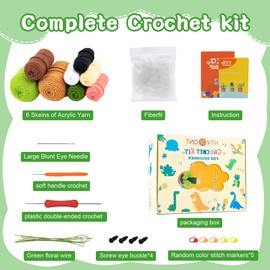 Lonsien Crochet Set for Beginners 3 Cactus Crochet for Beginners Complete Knitting for Beginners Set Crochet Set for Children Adults DIY with Crochet Hooks Yarn with Step-by-Step Video Instructions
