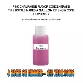 Summer Snow Entertainment PINK CHAMPAGNE MIX SNOW CONE/SHAVED ICE FLAVOR CONCENTRATE MAKES 1 GALLON