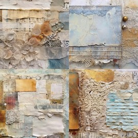 DESEACO 6x6 Single-Sided Scrapbook Paper Pad-Vintage Mixed Media Collection-Decorative Crafting Paper for Scrapbooking, Card Making Art - 24 Sheets