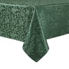 HommxJF Scroll Damask Jacquard Rectangle Green Tablecloth 60" 120"，Wipeable Table
