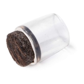 16 x chair leg caps with felt, diameter 12 mm, 14 mm, 16 mm, 18 mm, 20 mm, 22 mm or 25 mm, round, transparent, premium quality furniture gliders for steel chairs in premium quality, transparent