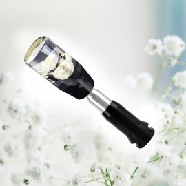 Unbranded JDM Clear White Real Flower Automatic Gear Stick Shift Knob Lever Shifter 18cm