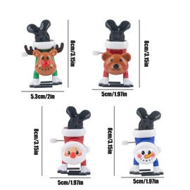 GWAWG 4 PCS Christmas Wind Up Toy for Kids,Funny Jumping Toys Xmas Gift,Walking Wind-Up Spring Toy,Christmas Cracker Fillers,Christmas Stocking Fillers Kids