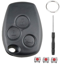 3 Buttons Dacia Key Fob Replacement Key Shell for Renaul-t Clio Kangoo Master Modus Trafic Movano Duster Dokker Logan Sandero, Fit for Opel Movano Vivaro Key Cover Repair Kit