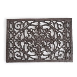 Sungmor Rectangle Cast Iron Trivets, Metal Trivet for Hot Pots and Pans, Heavy Duty Rustic Wood Stove Tea Pot Trivet, Decorative Hot Pot Holder for Kitchen Counter and Dining Table, Intricate Pattern