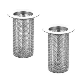 SagaSave Stainless Steel Drain Strainer Shower, 80 mm Long Sink and Sink Strainer, Drain Hair Strainer, Hair Catcher, Silver, Pack of 2