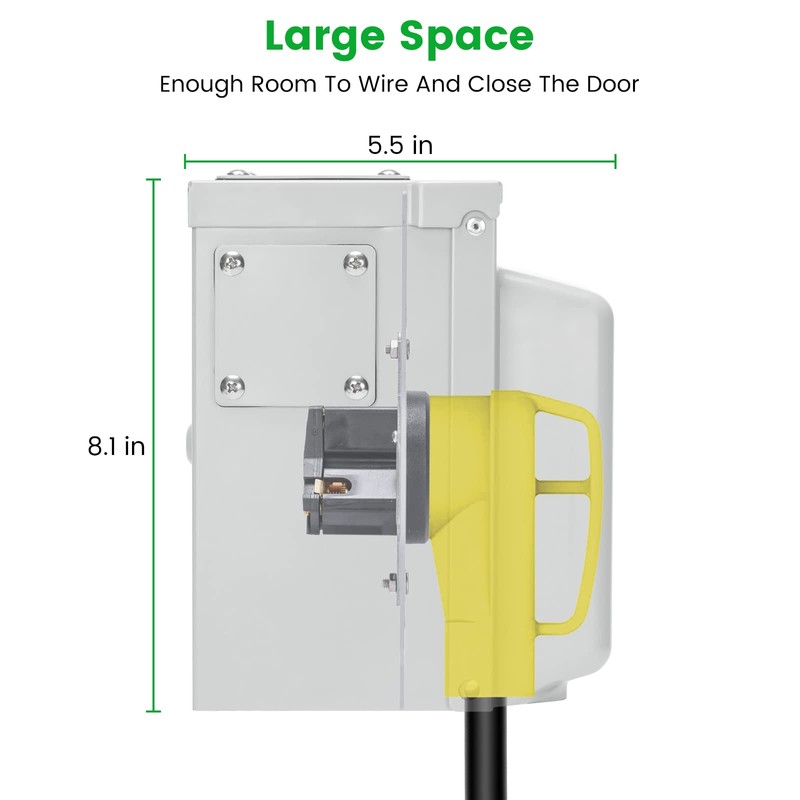 30 Amp Temporary RV Power Outlet with Breaker, Briidea Outdoor