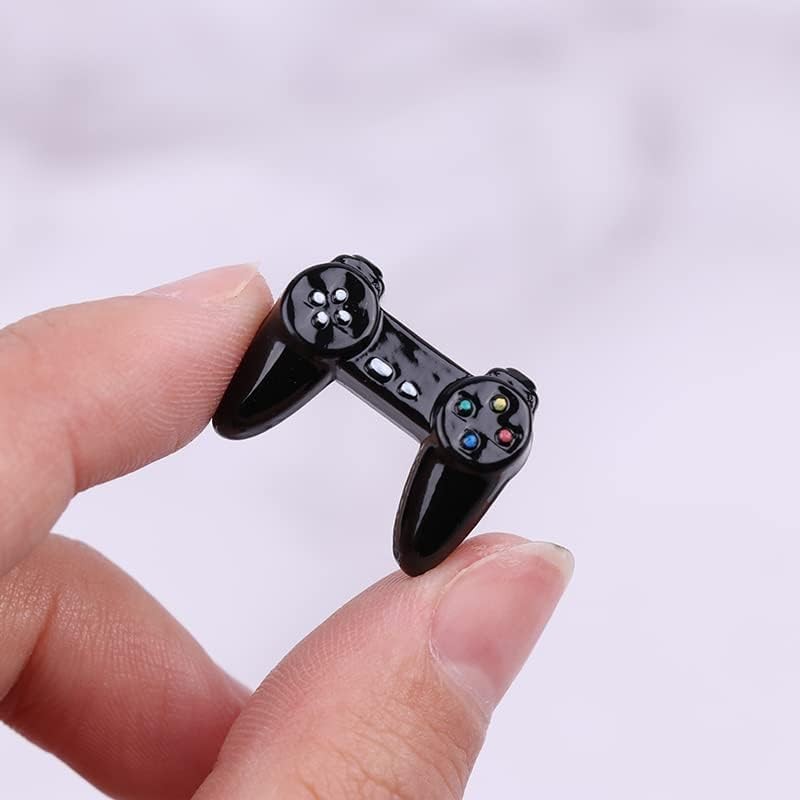 2Pcs Black Dollhouse Model Gamepad Model Gamepad Dollhouse Wireless Game