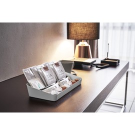 Yamazaki Home Tower Amenity Tray Wide L White, Large