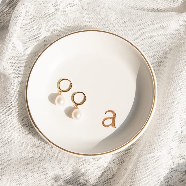 COLLECTIVE HOME - Wood Jewelry Tray, Decorative Monogram Trinket Dish