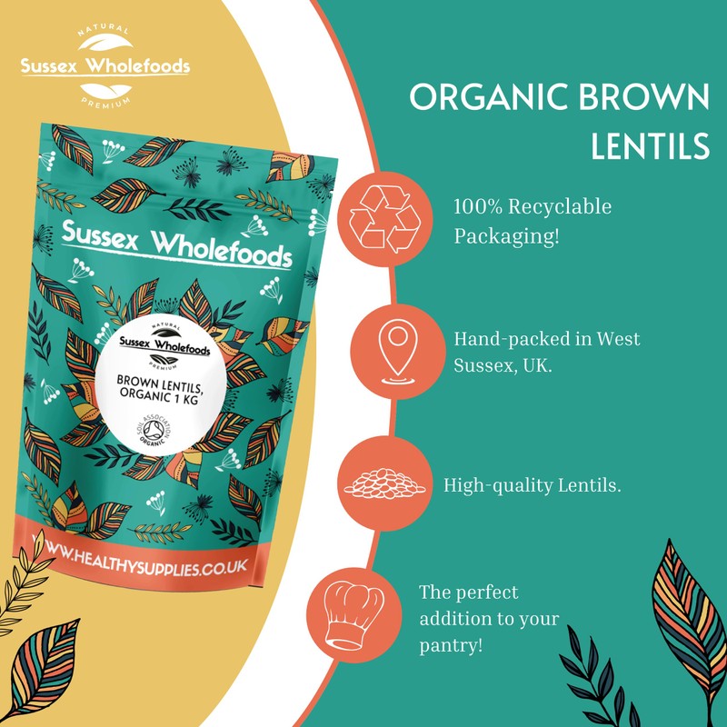 Sussex Wholefoods Organic Brown Lentils 500g