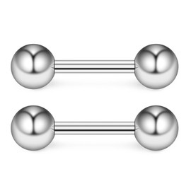 Ruifan 6Pairs 20G 1/4" Mix Color Stainless Steel Polished 4mm Ball Barbell helix Cartilage Tragus Ear Lobe Stud Earring For Men Women