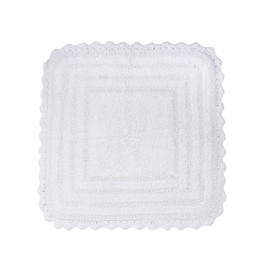 DII Crochet Collection Reversible Bath Mat, Square, 24x24, White