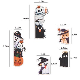 5pcs/Set Cute Magnetic Bookmark, Funny Peeping Ghost Book Marker Clip for Teachers, Students, Book Lovers Gifts, Printing on 2 Side (Ghost)