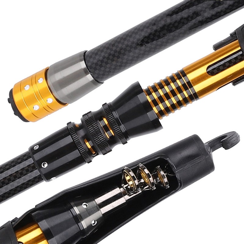 Mini Portable Ultralight Carbon Fiber Telescopic Fishing Rod Sea Fishing