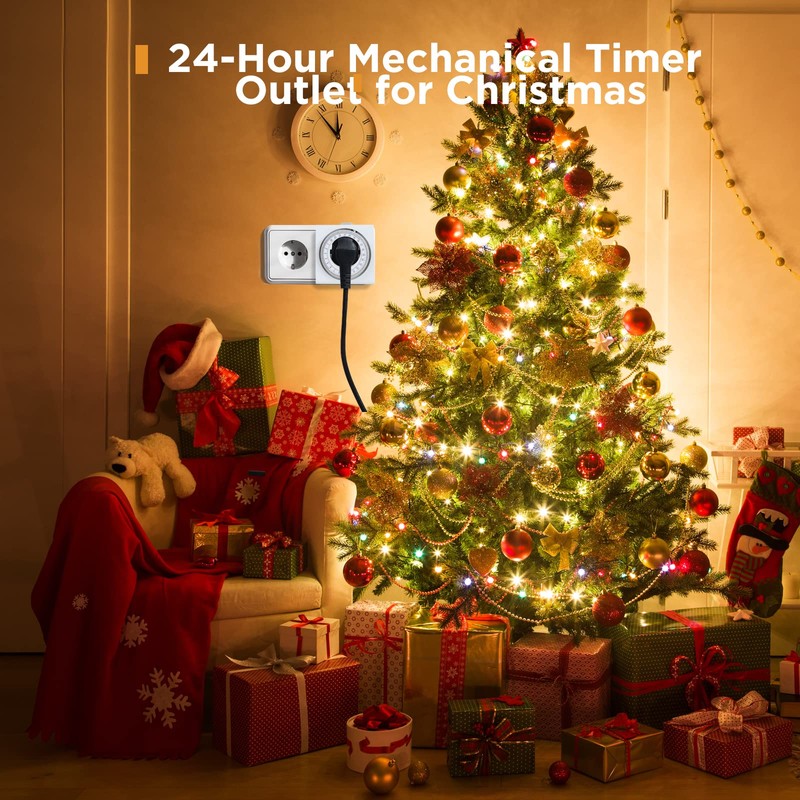 G-Homa Mechanical Timer Socket, Analogue Timer for Indoor Use with