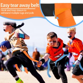 Uikro Flag Football Belts, 14 Player Flag Football Set with 42 Flags for Adults Youth Kids, Sports Training Competition (Blue & Orange)