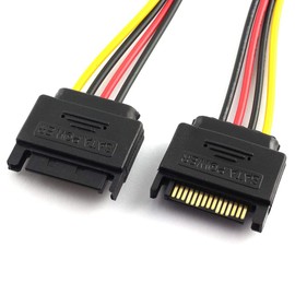 SDTC Tech 3pcs SATA Male to 4pin Molex Female Power Adapter Cable Serial ATA Extension Cable for 3.5 inches HDD/SSD/SD ROM (20cm)