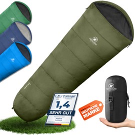 NORDBÄR® Summer Sleeping Bag Ultralight & Compact [750 g] with Small Pack Size | Mummy Sleeping Bag Lightweight & Warm [100 GSM] | Hut Sleeping Bag for Outdoor, Camping and Travel
