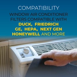 Window Air Conditioner Filter Replacement for Duck-24 X 15 X 1/4-Inch Cut to Fit Foam Replacement Filters, Compatible with FRIEDRICH, GE, HEPA, Next Gen Ac Window Unit Air Purifier(1285234)