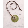 Bjesinmo Wooden Pendant Necklace for Women Brown Wood Choker Chunky