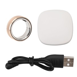 Wearable Smart Ring Fitness Tracker Sleep Temperature Monitoring Waterproof Rechargeable Smart Health Ring for Men and Women Gold Type 20