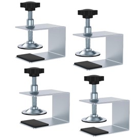 Pack of 4 C Clamp, Stainless Steel Screw Clamp, Adjustable Table Clamp with Non-Slip Pad, Screw Clamps, Small for Drawer, Installation, Woodworking, DIY, Cabinet Aids