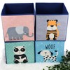 Set of 4 Animal Design Storage Boxes Foldable Toy Chest
