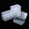 ISKYBOB 6 Packs Small Plastic Storage Containers, Clear Rectangle Bead