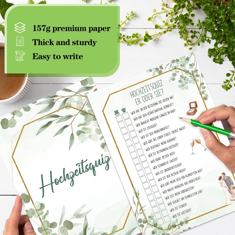 Wedding Games, 50 Cards with 18 Funny Questions Wedding Games