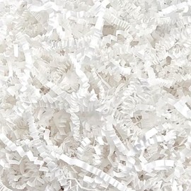 UoeRing Crinkle Cut Paper Shred Filler-4 OZ-WHite Shredded Paper for Gift Wrapping Baskets Bag Easter Grass Gift Boxes Filler