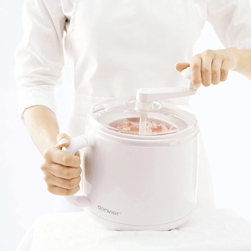 Donvier Manual Hand-Crank 1-Quart Ice Cream Maker - White