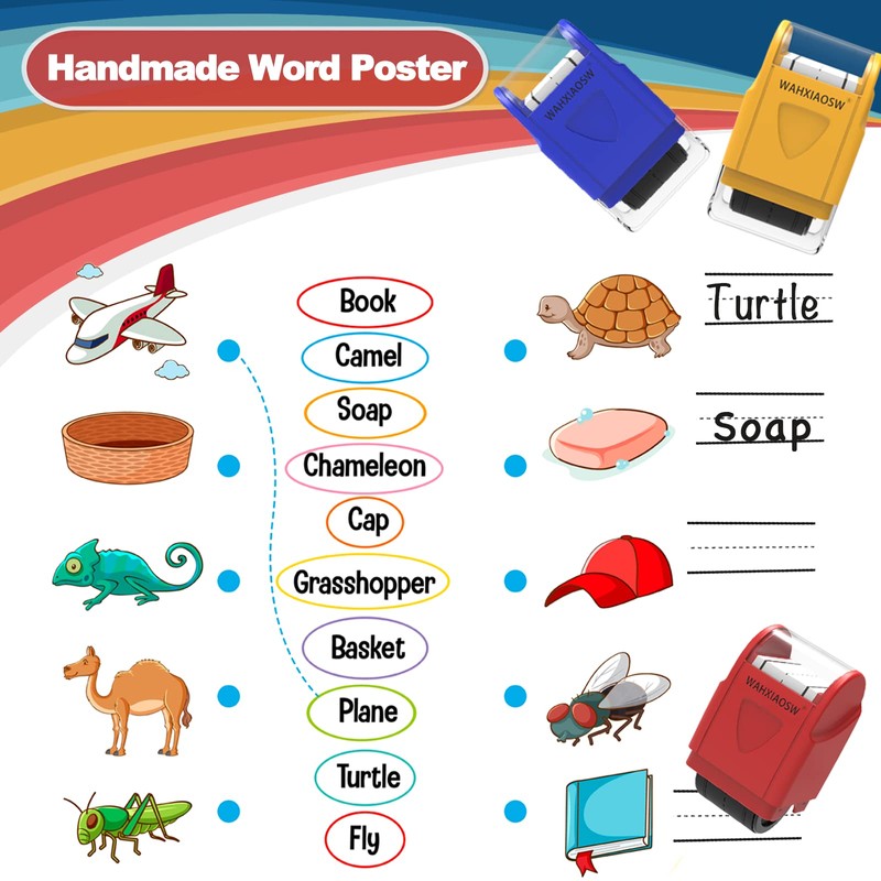 Handwriting Lines Stamp Roller Self-Inking Line Rolling Stamps Handwriting Practice