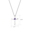 UEUC Silver Cross Necklaces for Women, Birth Stones Religious Faith