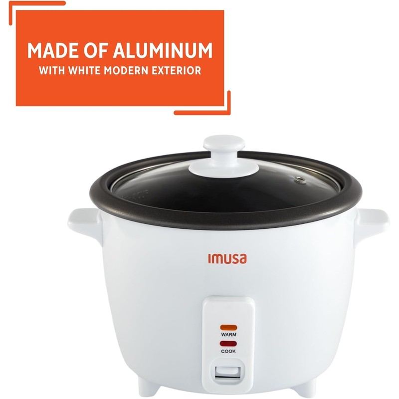 IMUSA USA GAU-00013 Electric Nonstick Rice Cooker 8-Cup (Uncooked) 16-Cup