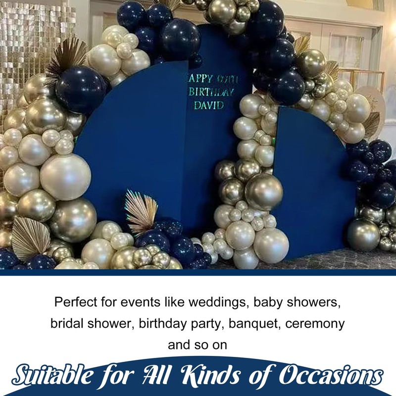 Spandex Fitted Wedding Arch Cover 7.2FT Navy Blue Arch Backdrop