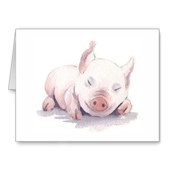 DJ Rogers Fine Art Sleepy Pig - Set of 10