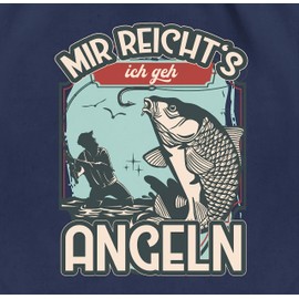 Shirtracer - Gym Bag Backpack - Angler Gifts & Accessories - Mir reicht's ich geh angeln, 02 Navy Blue